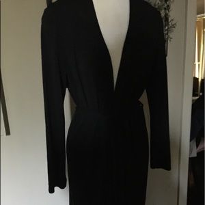 INC TUNIC WRAP COAT BLACK SZ L